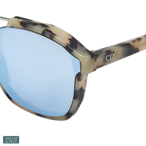 Christian Dior Abstract Aviator Sunglasses Beige Grey Tortoise Mirrored Lenses main image 16